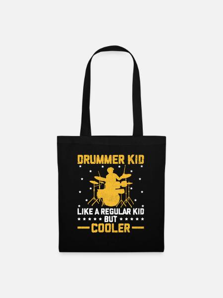 Drummer Kid Wie Ein Normales Kind, aber Cooler Drum Dru - Stoffbeutel - Schwarz