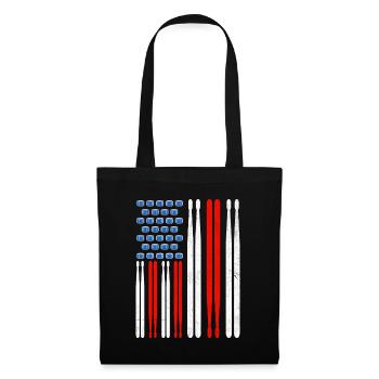 American Flag Drummer Patriot Drum Music Lover Dru - Tote Bag - black - Front