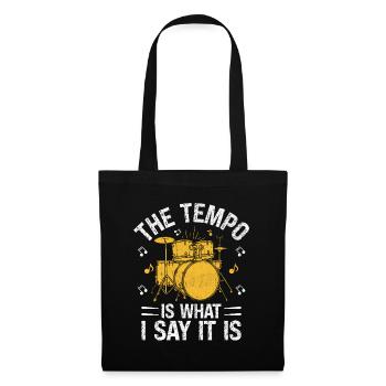 Le tempo est ce que je dis, c’est tambour - Sac en tissu - noir - Devant