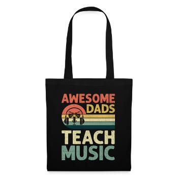 Awesome Dads Teach Music Teacher Musician Teaching - Tote Bag - black - Front
