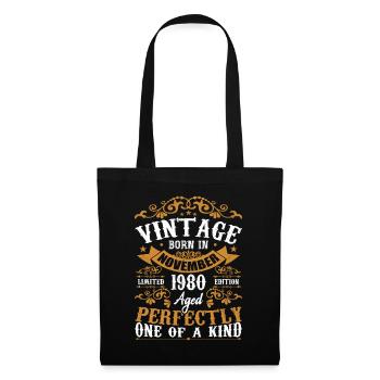 Vintage November 1980 Anniversary November 1980 - Tote Bag - black - Front