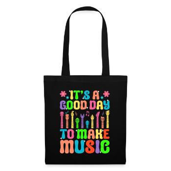 C’est un bon jour pour faire la classe de professeur de musique Teachi - Sac en tissu - noir - Devant