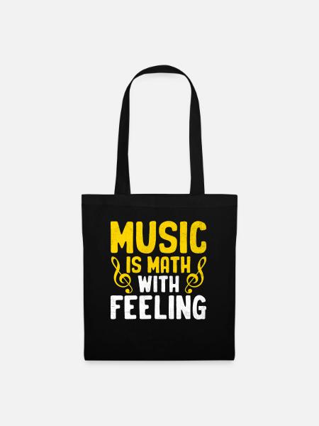 Musik ist Mathematik mit Gefühl Musiker-Klassenunterricht - Stoffbeutel - Schwarz