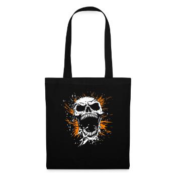 Déguisement de crâne d’Halloween - Creepy - Sac en tissu - noir - Devant