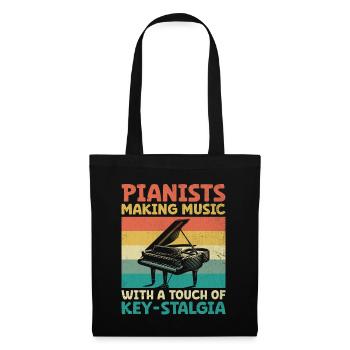 Pianisten, die Musik machen mit einem Hauch von Tasten-Stalgie - Stoffbeutel - Schwarz - Vorne