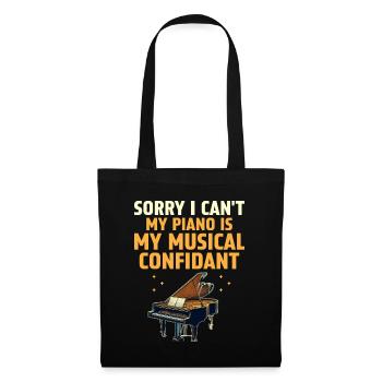 Sorry I can't Mein Klavier ist meine musikalische Vertraute Pia - Stoffbeutel - Schwarz - Vorne