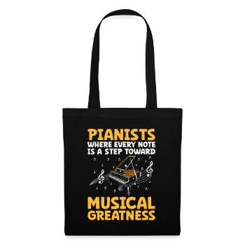 Pianisten, bei denen jeder Ton ein Schritt in Richtung Musik ist - Stoffbeutel - Schwarz - Vorne