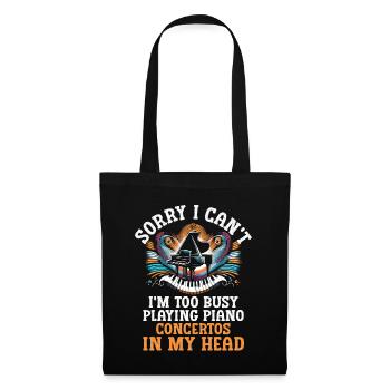 Sorry I Can't I'm Too Busy Playing Piano Concertos - Tote Bag - black - Front