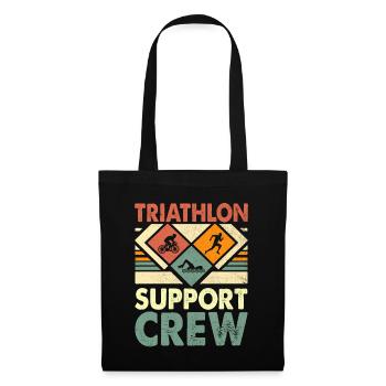 Triathlon Support Crew Schwimmen Rad Laufen Triathlet - Stoffbeutel - Schwarz - Vorne