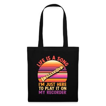 Life Is A Song I'm Just Here To Play It On My Reco - Tote Bag - black - Front
