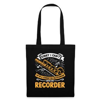 Je suis dans une relation engagée avec mon enregistreur M - Sac en tissu - noir - Devant
