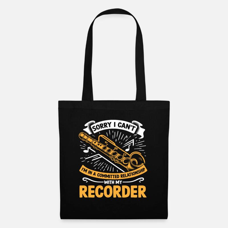 Ich bin in einer festen Beziehung mit meinem Recorder M - Stoffbeutel - Schwarz