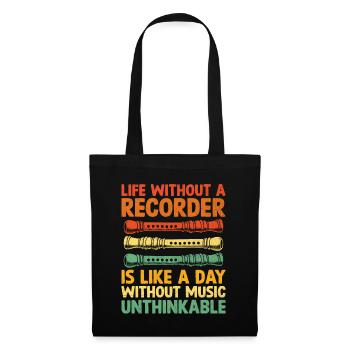 La vie sans flûte à bec est comme une journée sans musi - Sac en tissu - noir - Devant