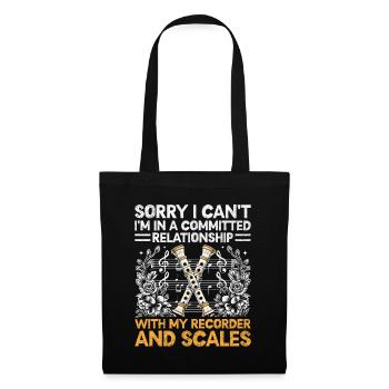 Je suis dans une relation engagée avec mon enregistreur A - Sac en tissu - noir - Devant