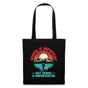 L’école est importante, mais le ski est plus important - Sac en tissu - noir - Devant
