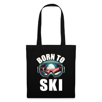 Born To Ski Skifahren Skifahrer Wintersport Ski - Stoffbeutel - Schwarz - Vorne