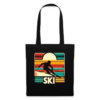 Retro Skiing Skier Ski Winter Sports Skis - Tote Bag - black - Front