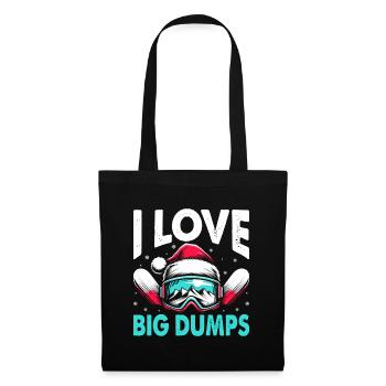 J’aime bid, Dumps, Skieur, Ski, Ski, Sports d’hiver - Sac en tissu - noir - Devant