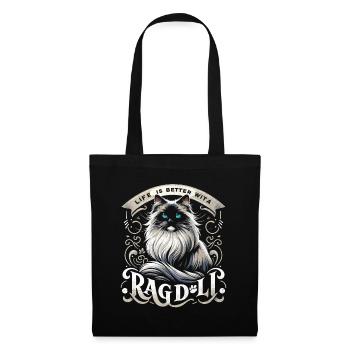 La vie est meilleure avec un Ragdoll Propriétaire de Ragdolls Cat L - Sac en tissu - noir - Devant