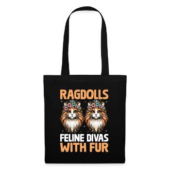 Ragdolls Divas félins avec fourrure Ragdolls Cat Lover - Sac en tissu - noir - Devant