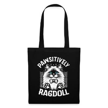Pfotenhaft Ragdoll Ragdolls Katzenliebhaber - Stoffbeutel - Schwarz - Vorne