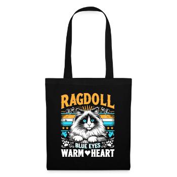 Ragdoll Yeux Bleus Coeur Chaud Ragdolls Amoureux des Chats - Sac en tissu - noir - Devant