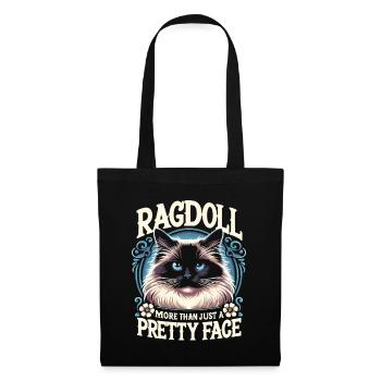 Ragdoll Mehr als nur eine hübsche Ragdolls-Katze - Stoffbeutel - Schwarz - Vorne