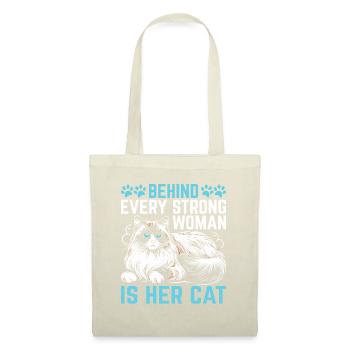 Derrière chaque femme forte se cache son chat Ragdoll Lover - Sac en tissu - nature - Devant