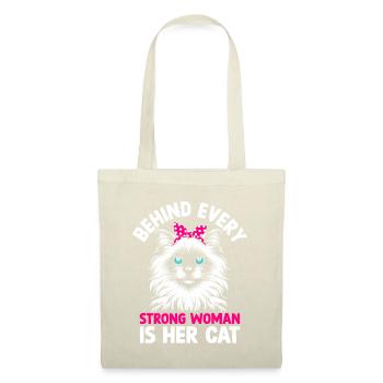 Derrière chaque femme forte se cache son chat Ragdoll Lover - Sac en tissu - nature - Devant