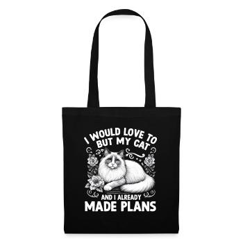 J’adorerais mais mon chat et moi avons déjà fait un plan - Sac en tissu - noir - Devant