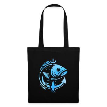 Angelhaken Forelle Angeln Angler Fischer Barsch Angl - Stoffbeutel - Schwarz - Vorne