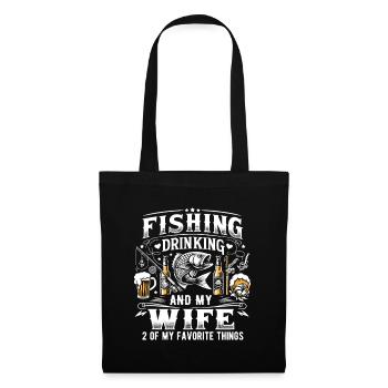 Pêche Boire Et Ma Femme 3 De Mes Minces Préférés - Sac en tissu - noir - Devant