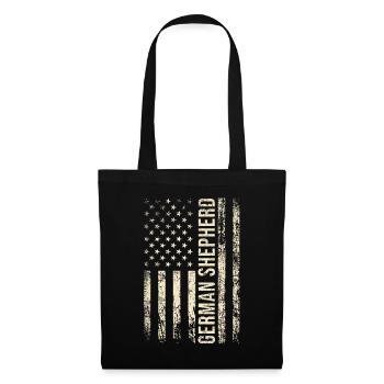 American Flag German Shepherd Lover Dog Owner GSD - Tote Bag - black - Front