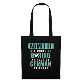 Admettez-le, la vie serait ennuyeuse sans mon anglais allemand. - Sac en tissu - noir - Devant