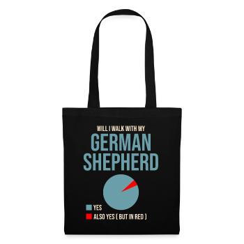 Will I Walk With My German Shepherd Dog Lover GSD - Tote Bag - black - Front
