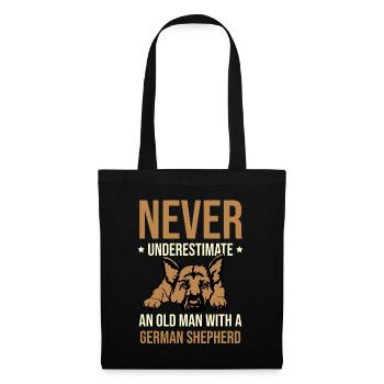 Ne sous-estimez jamais un vieil homme avec un berger allemand - Sac en tissu - noir - Devant