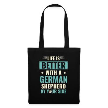 La vie est meilleure avec un berger allemand à vos côtés - Sac en tissu - noir - Devant
