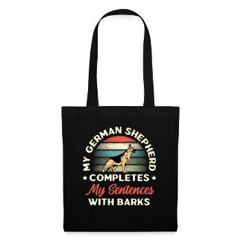 Mon berger allemand complète mes phrases avec une barre - Sac en tissu - noir - Devant
