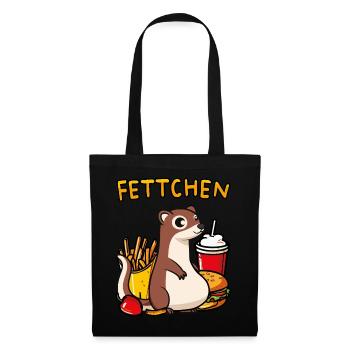 Dickes Frettchen - das Fettchen - Stoffbeutel - Schwarz - Vorne
