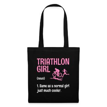 Triathlon Fille Définition Nager Vélo Courir Triathlète - Sac en tissu - noir - Devant