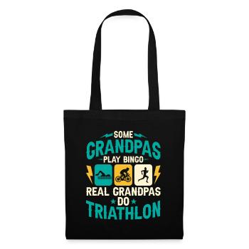 Some Grandpas Play Bingo Real Grandpas Do Triathlo - Tote Bag - black - Front