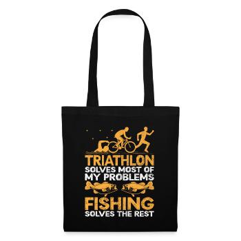 Triathlon Solves Most Of My Problems Fishing Solve - Tote Bag - black - Front