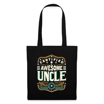 Certified Awesome Uncle Family Uncles Niece Nephew - Tote Bag - black - Front