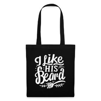 J’aime sa barbe, sa barbe, sa pilosité faciale, sa femme - Sac en tissu - noir - Devant