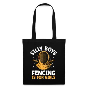 Silly Boys Fencing est pour les filles Fence Sword Fencer - Sac en tissu - noir - Devant