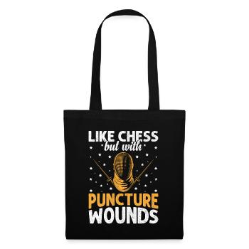 Comme un jeu d’échecs, mais avec des blessures par perforation, l’escrime - Sac en tissu - noir - Devant