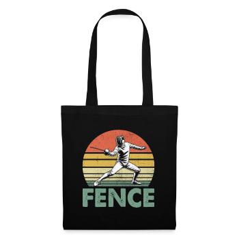 Retro Fence Sword Epee Fencing Fencer Athlete - Tote Bag - black - Front