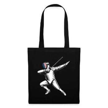 Dubbing Fencer Fence Sword Epee Fencing Athlete - Tote Bag - black - Front