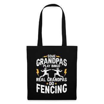 Einige Opas spielen Bingo, echte Opas fechten - Stoffbeutel - Schwarz - Vorne