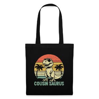 Retro Cousin Saurus Dinosaur Cousins Family - Tote Bag - black - Front